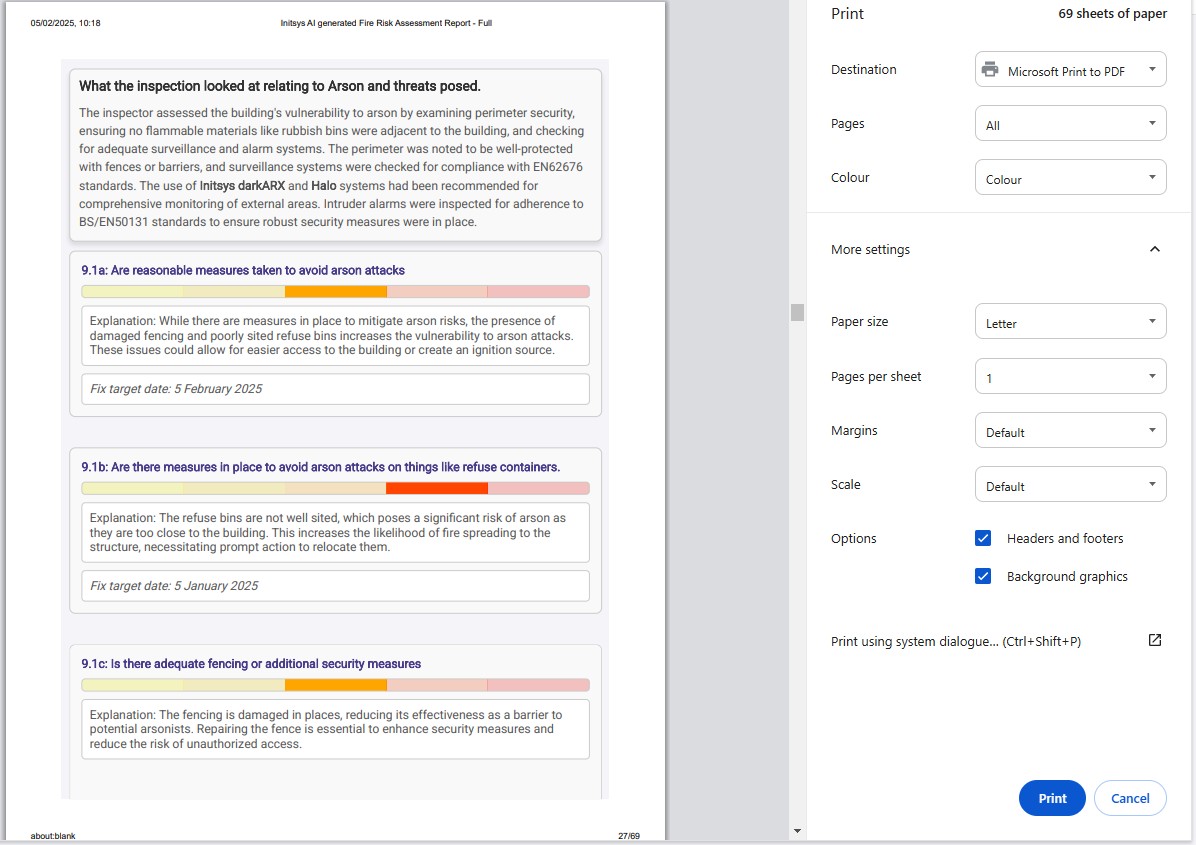 Risk Assessments Screenshot